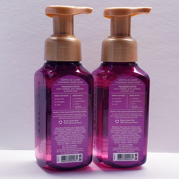 Bath & Body Works WINTERBERRY ICE Gentle Foaming Hand Soap, 8.75 oz(2 pcs.) - Picture 3 of 3